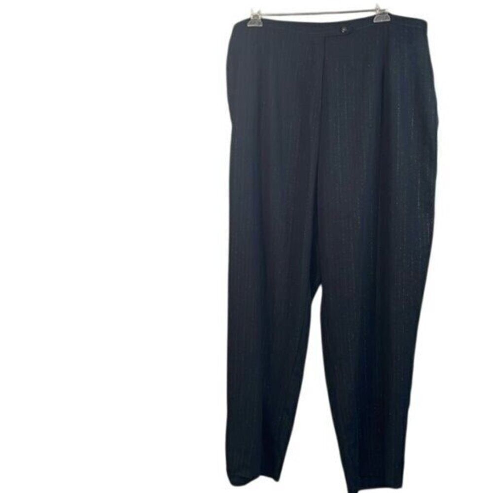 Giorgio Fiorlini Plus‎ Collection Women's Black Pinstripe Dress Pants Size 24